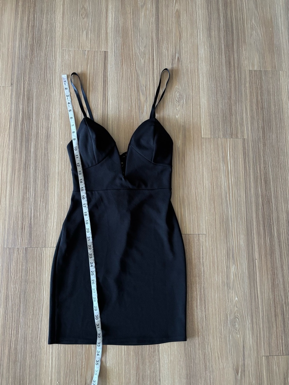 Nasty Gal Dress Black Mini Plunge V-Neck Strap Lace Up Women 6 Italy Club Party - Picture 6 of 8